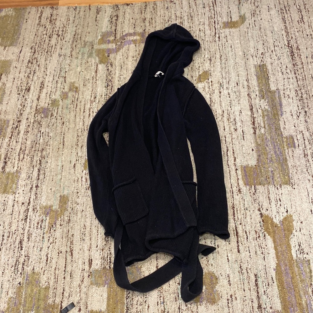LA made black knit hoodie
